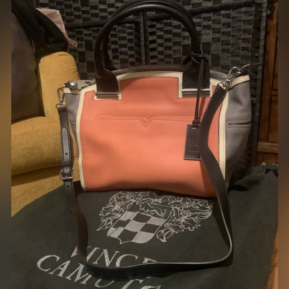 Vintage Vince Camuto leather satchel w/removable strap